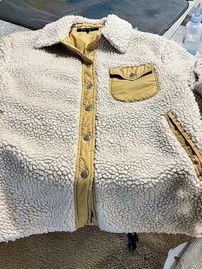 rag & bone Elliot Sherpa Shirt Jacket Cream & Yellow